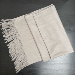 NWT Long Gray Cashmere 
Blend Scarf with Fringe 🩶